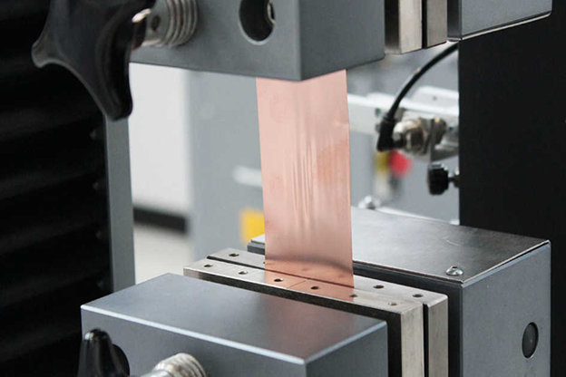 Tensile testing of copper foils